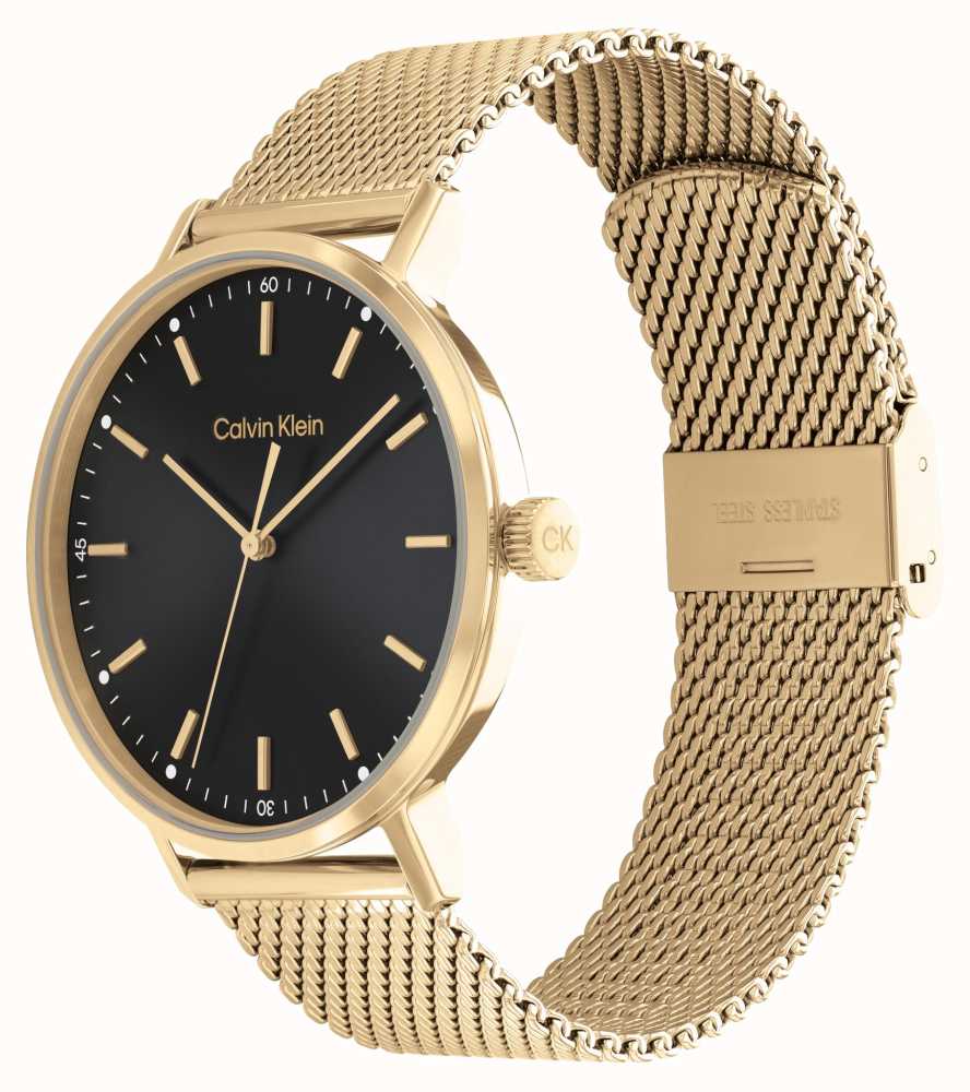 Orologio Uomo Calvin Klein Quarzo Maglia Milano Acciaio dorato CK25200049