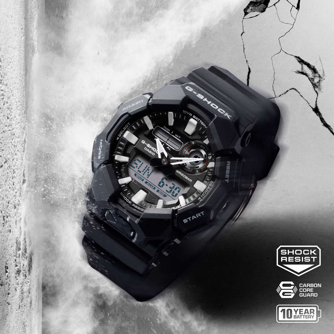 Orologio Uomo Casio G-SHOCK Nero 10 Anni Batteria GA-010-1AER