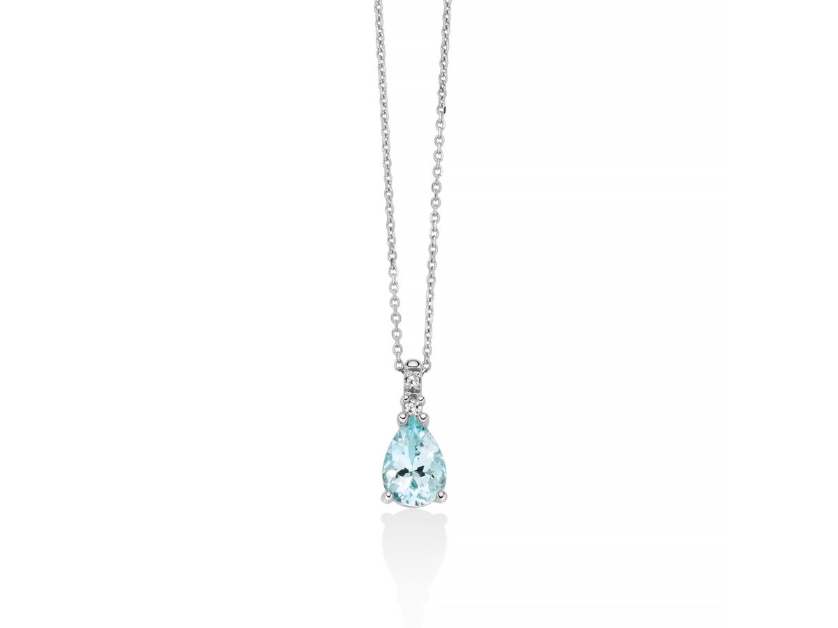 Collana Donna Miluna Acquamarina a Goccia e Diamanti CLD4726