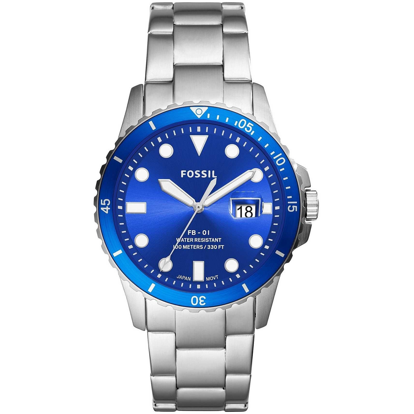 Orologio Uomo Acciaio Fossil Solo Tempo FB-01 Blu Data FS5669