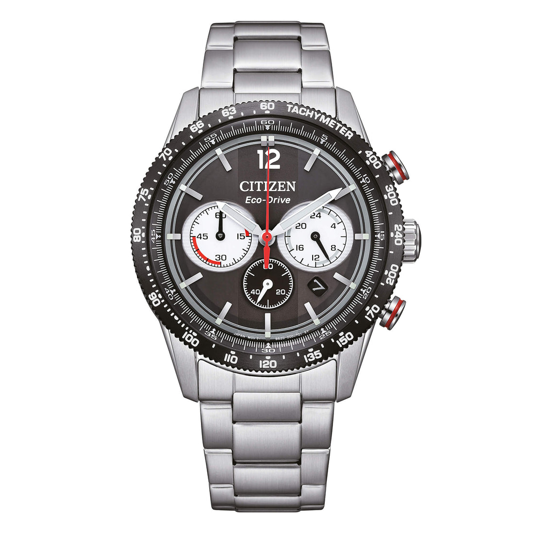 Orologio Uomo Citizen Nero Eco-Drive Cronografo Acciaio Data CA4714-55E