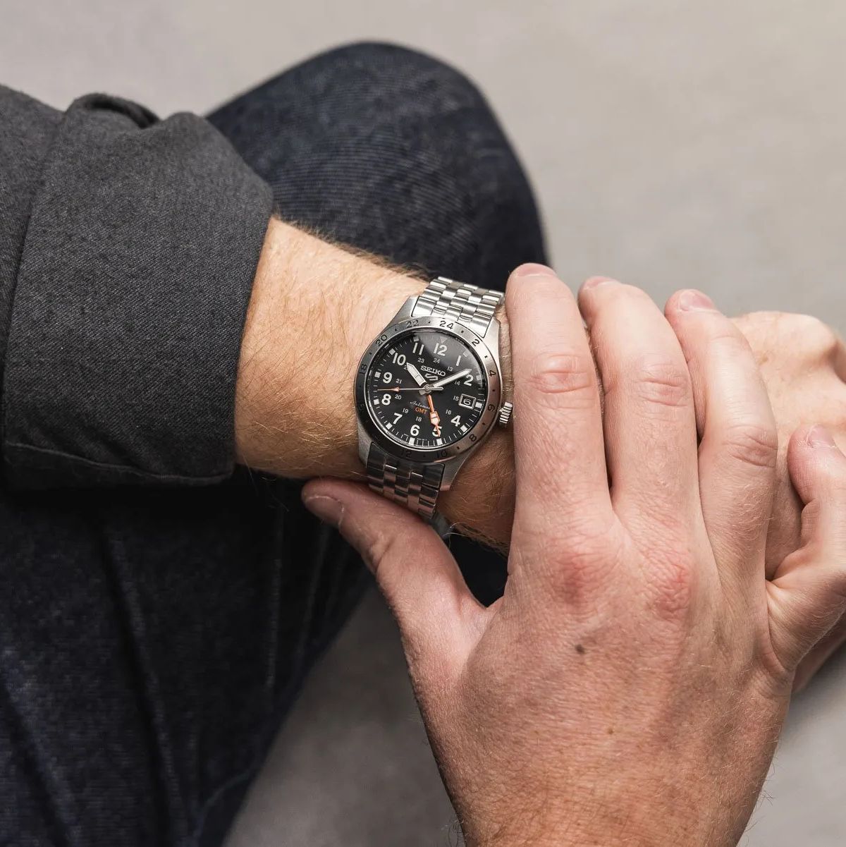 Orologio Uomo Seiko 5 Automatico Field GMT Nero SSK023K1