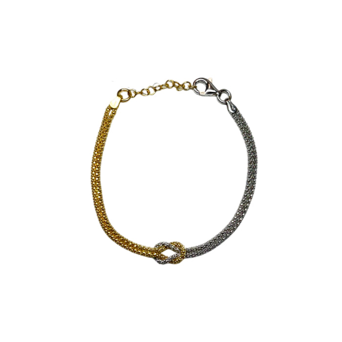 Bracciale Unisex Re Mida Nodo Maglia Argento Bicolore 925 BR-Med-21