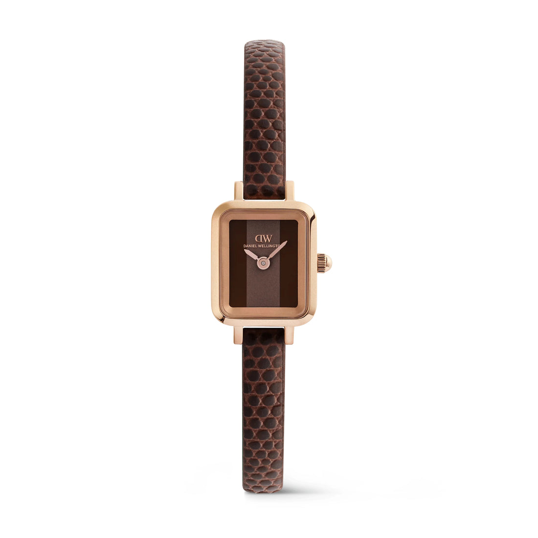 Orologio Donna Daniel Wellington Quadro Mini Pelle Marrone Lizard Padstow DW00100959