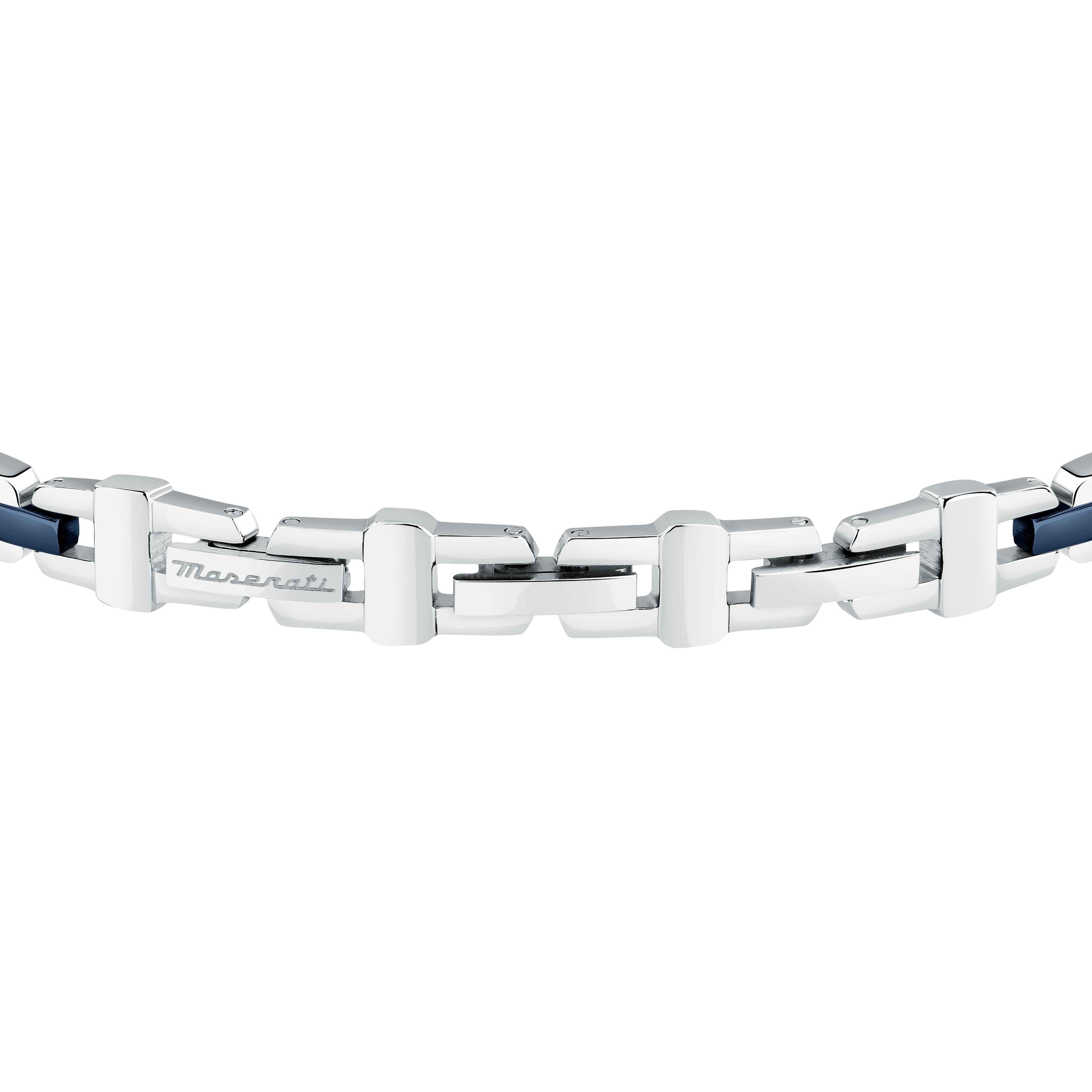 Bracciale Uomo Maserati Acciaio Ceramica Blu Zirconi Bianchi JM523AVD32