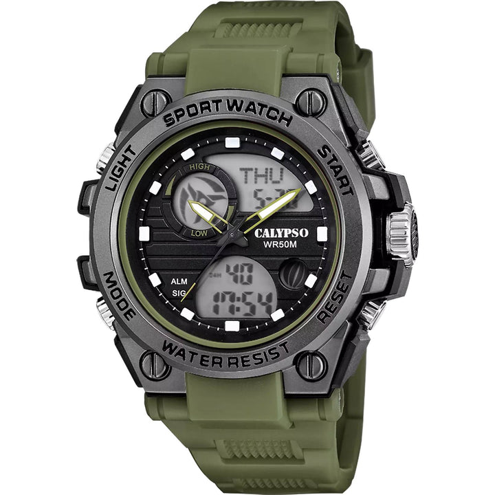 Orologio Uomo Calypso Analogico Digitale Gomma Verde K5875/3