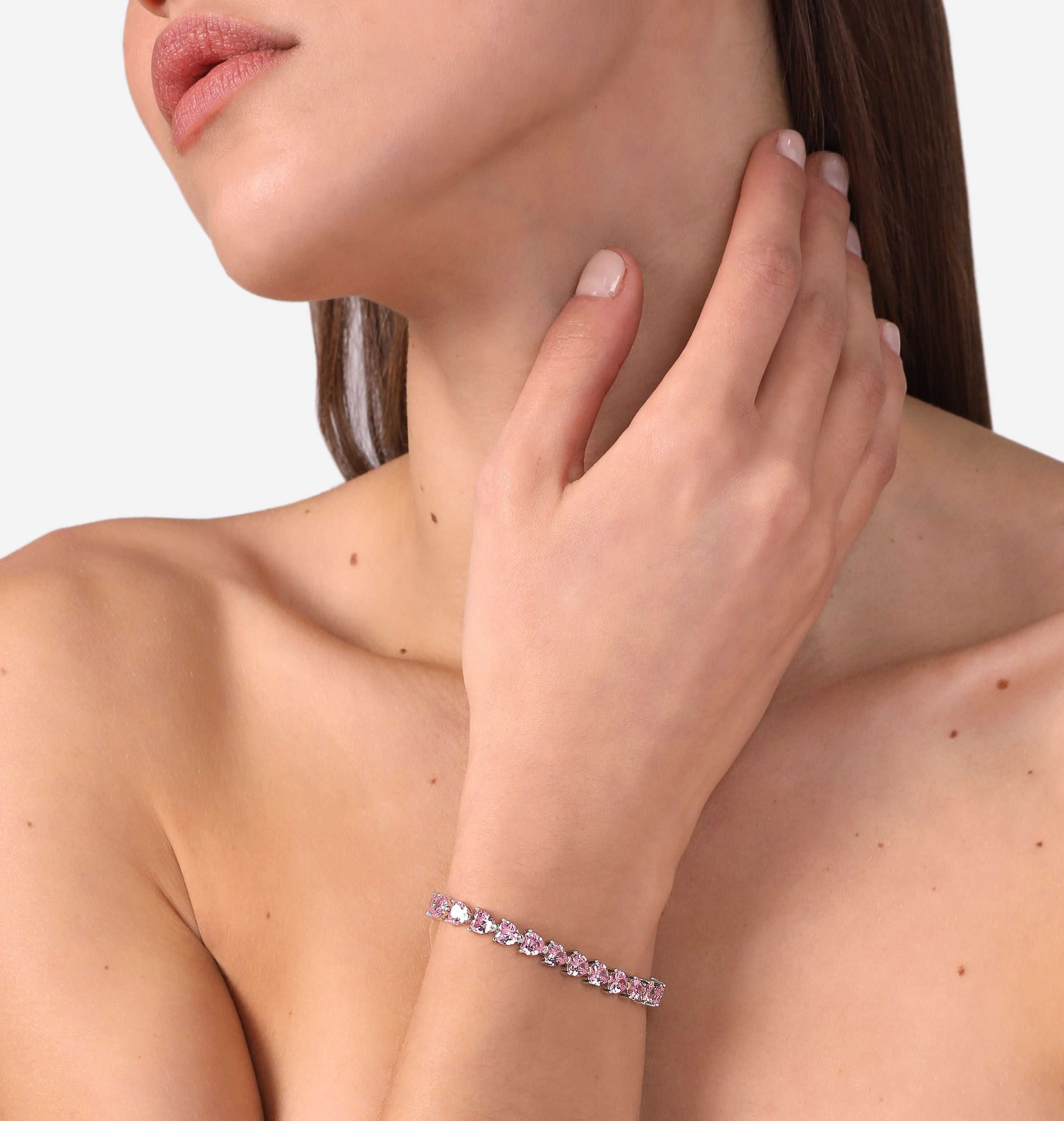Bracciale Donna Chiara Ferragni Tennis Zirconi a cuore Rosa