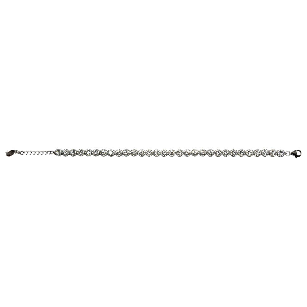 Bracciale Unisex Angelic Re Mida Tennis Argento Zirconi Bianchi Tennis-16