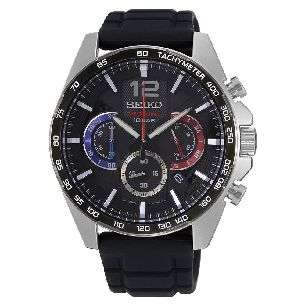 Orologio Uomo Seiko Sport Quarzo Cronografo Data Acciaio Gomma SSB347P1