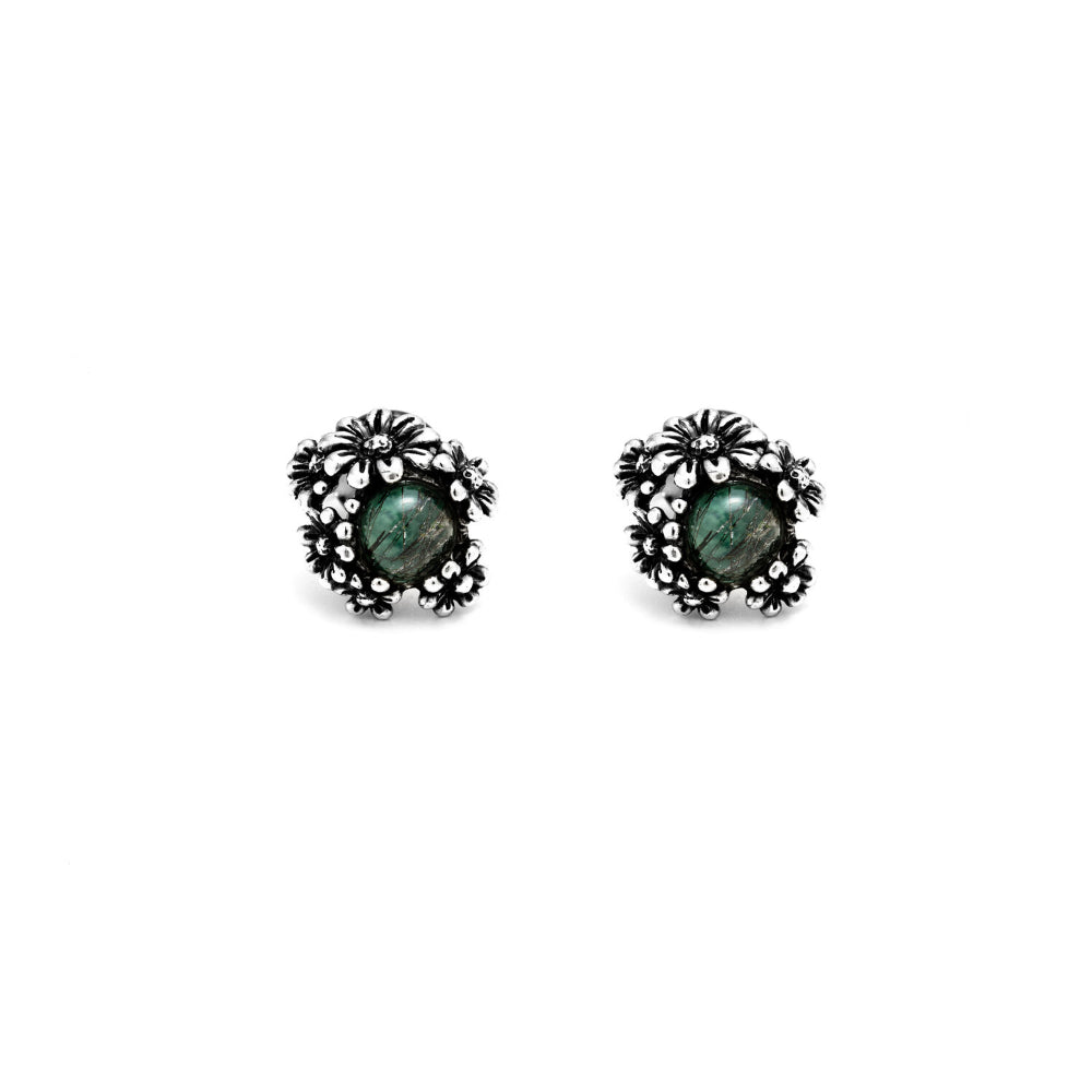 Orecchini Donna Giovanni Raspini Argento 925 Quarzo Verde Margherite 11207