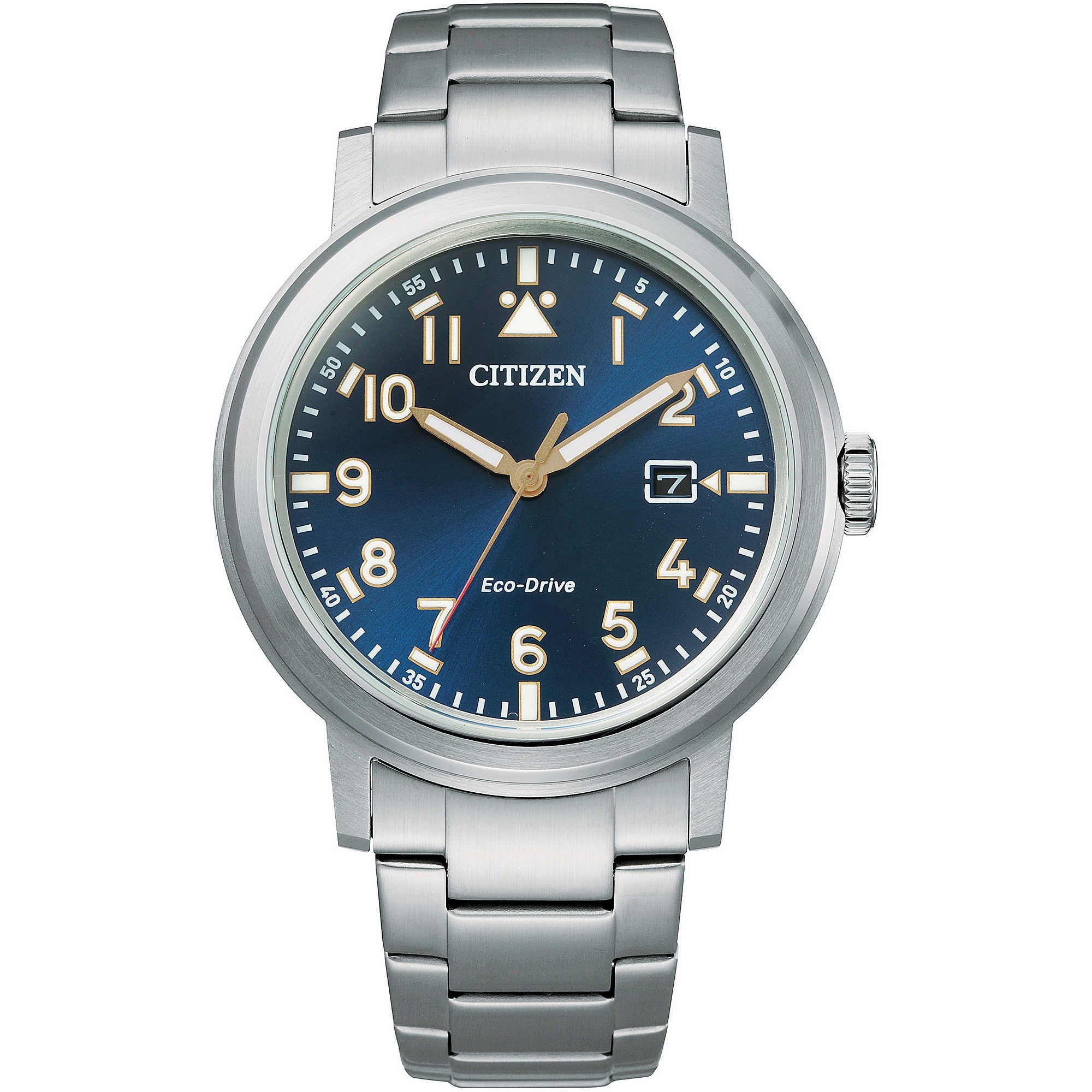 Orologio Uomo Acciaio CITIZEN Eco Drive Blu Data Solo Tempo Datario AW1620-81L