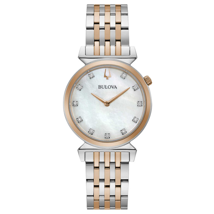 Orologio Donna Bulova Quarzo Solo Tempo Regatta Acciaio Bicolore Diamanti 98P192