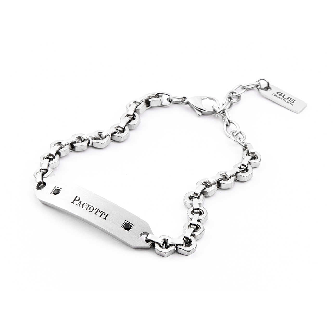 Bracciale Uomo 4US Cesare Paciotti acciaio Bianco con centrale rigido 4UBR4088