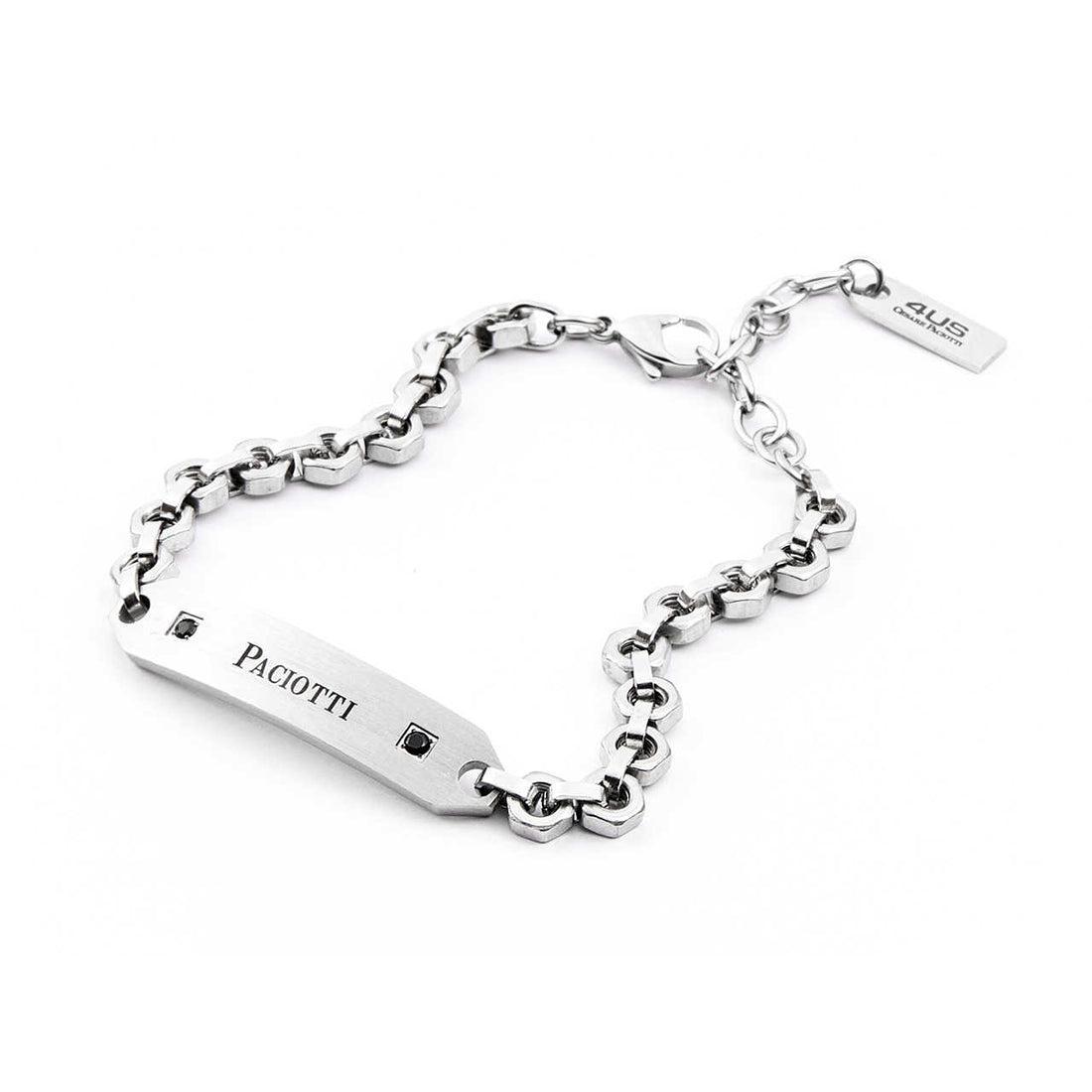 Bracciale Uomo 4US Cesare Paciotti acciaio Bianco con centrale rigido 4UBR4088