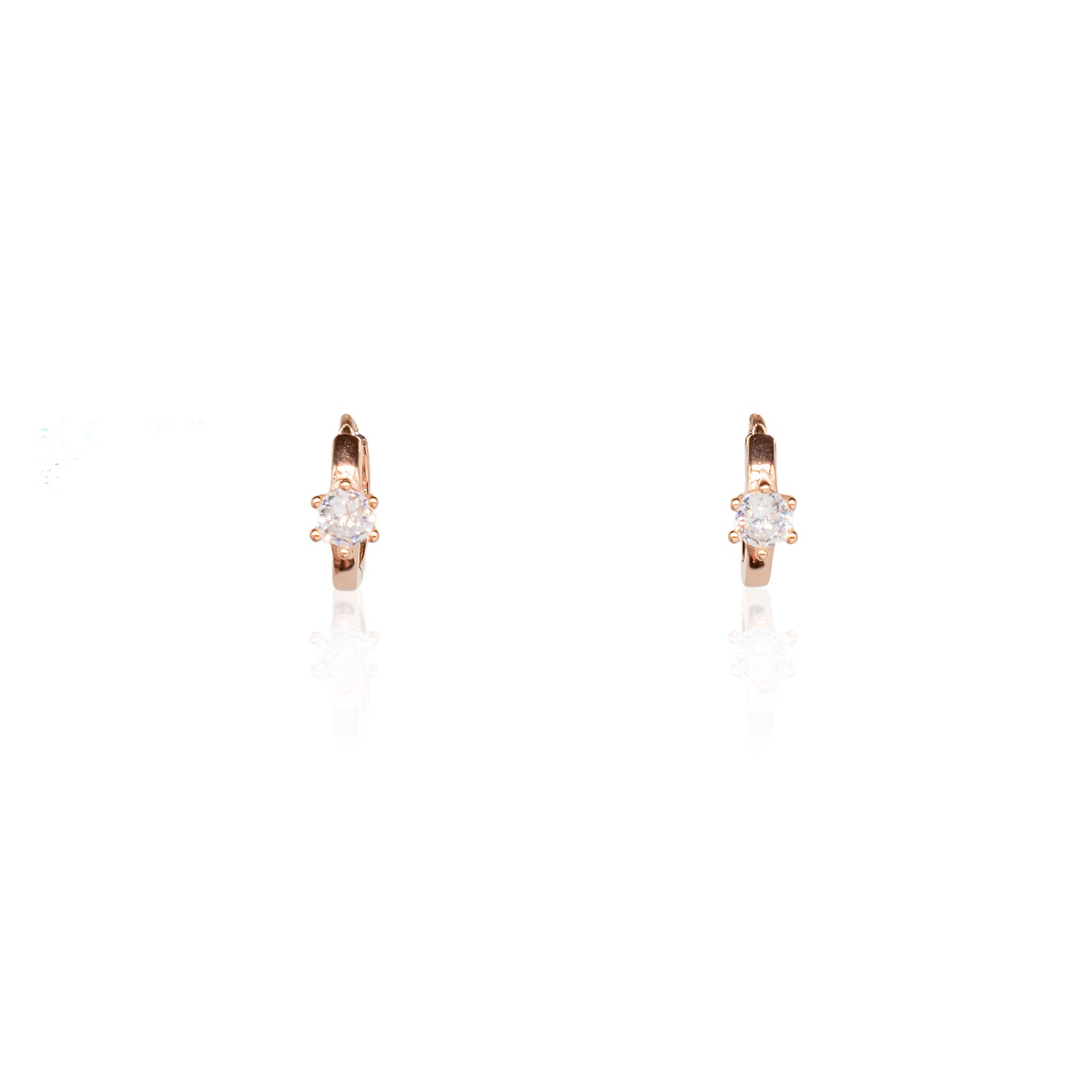 Orecchini Donna Re Mida Argento 925 Rosé Zircone Bianco O029
