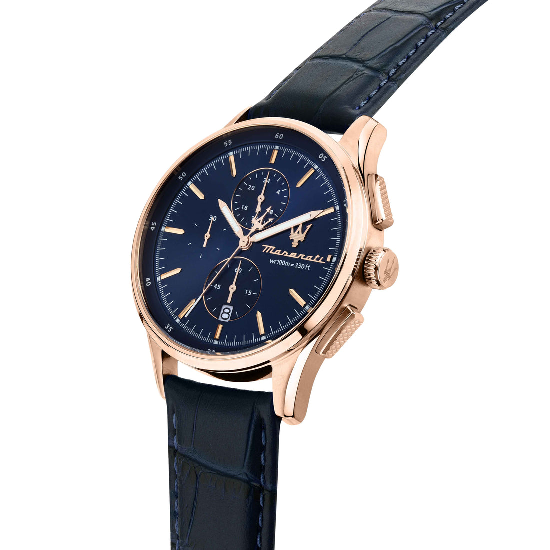 Orologio Uomo Maserati Acciaio Rosè Pelle Blu Cronografo Data R8871624009