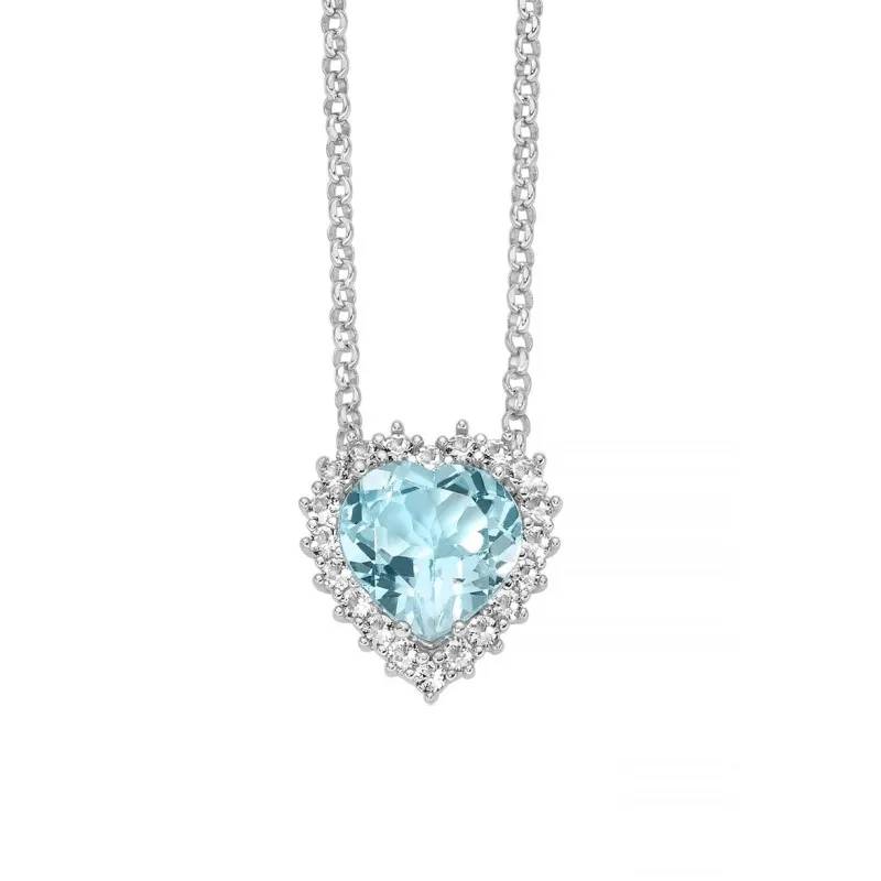 Collana Donna Miluna Argento 925 e topazio azzurro cuore CLD4834