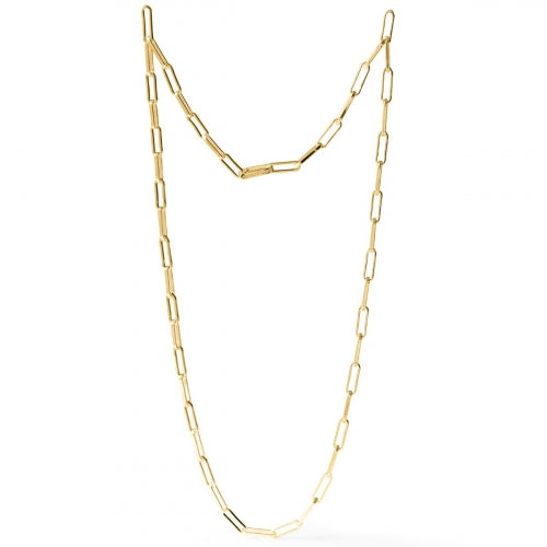 Collana Donna Unoaerre Bronzo Lucido Dorato Catena Ovale Squadrata Lunga 512273