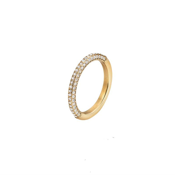 Anello Donna Liu Jo Acciaio Dorato Con Zirconi Bianchi LJ2146M12