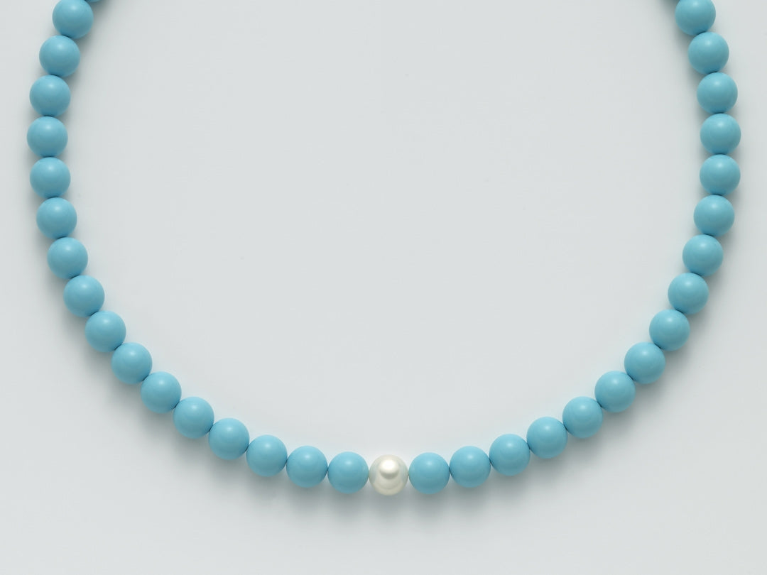 Collana Donna Miluna Girocollo In Pasta Di Turchese A Scalare E Perla PCL4433