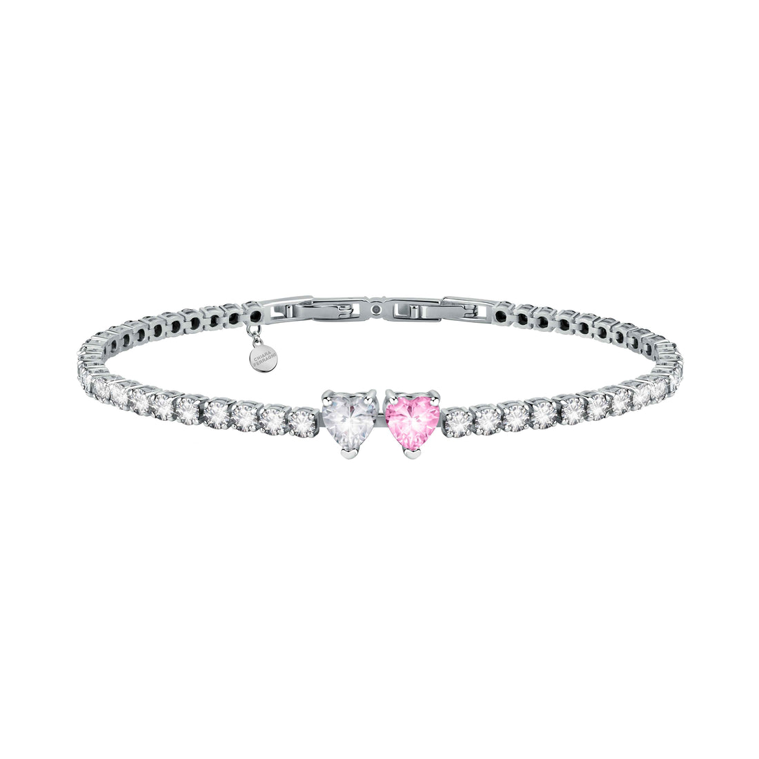 Bracciale Donna Chiara Ferragni Tennis Zirconi Bianchi Rosa Cuori