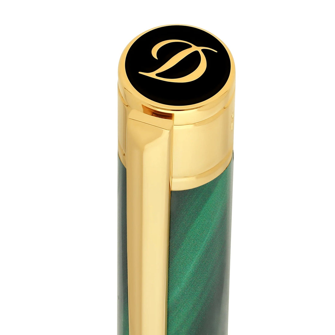 Penna Unisex Dupont Sfera Lucida Acciaio Dorato Geode Verde 275036