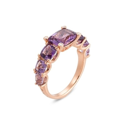 Anello Donna Ponte Vecchio Gioielli Oro 18 KT Ametista Diamante CA1760AMR