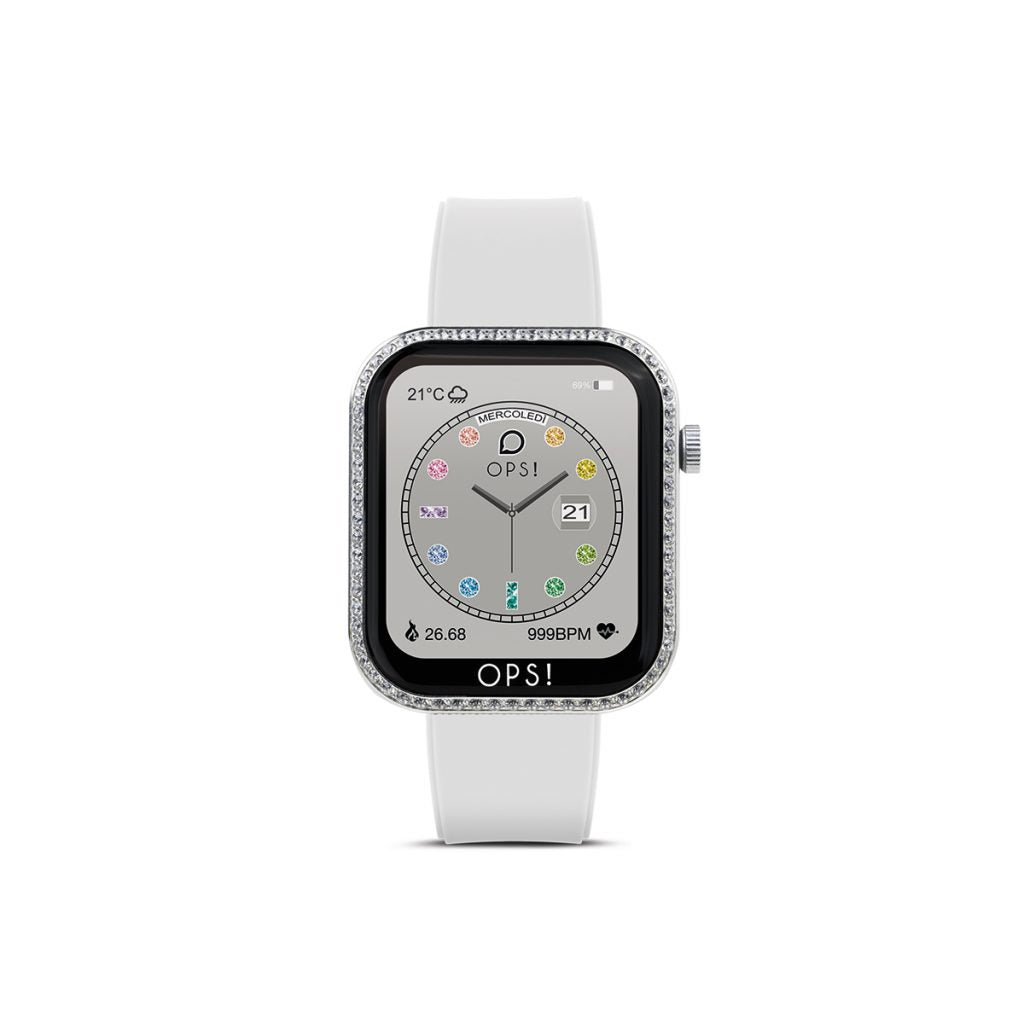 Orologio Donna Ops Smartwatch Call Diamonds Zirconi Bianchi OPSSW-39