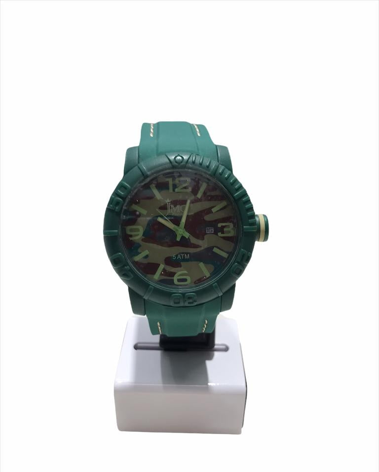Orologio Uomo JMC Quarzo Solo Tempo Datario Gomma Verde Quadrante Camouflage