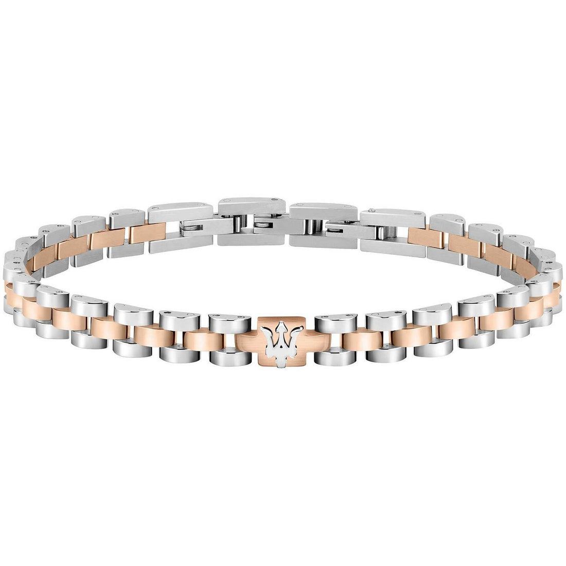 Bracciale Uomo Acciaio Maserati Logo Centrale Ramato a maglia JM219AQH16