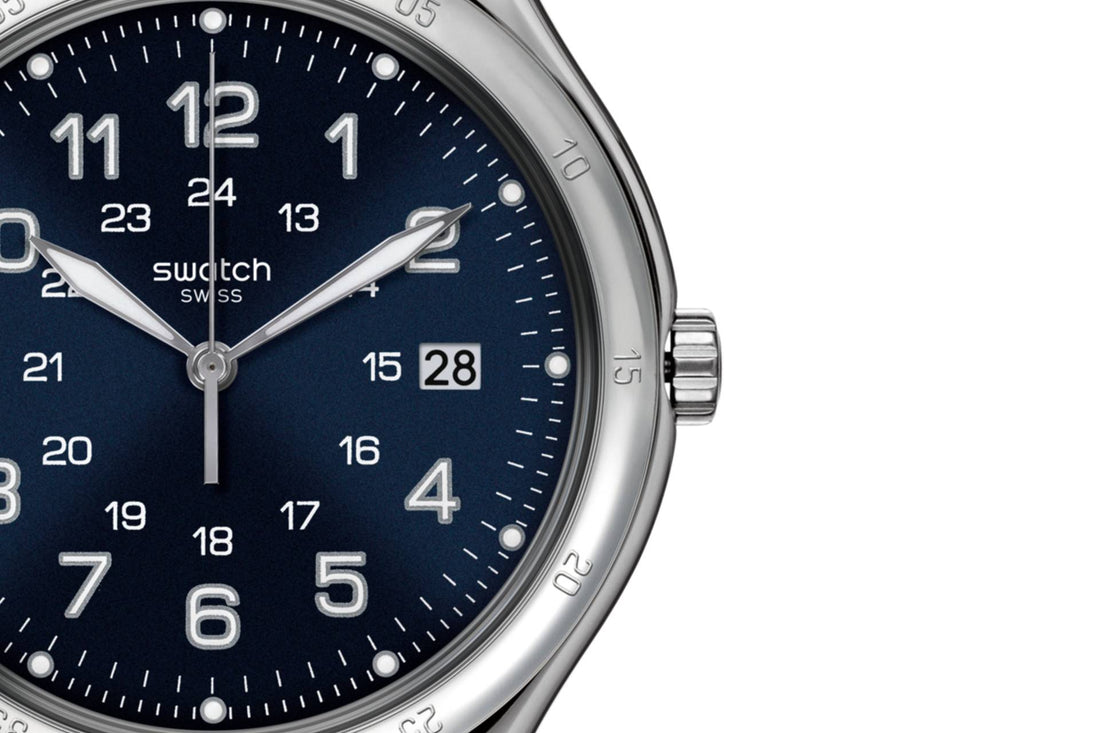 Orologio Uomo Swatch Acciaio Quarzo Solo Tempo Blu Numeri YWS420GC
