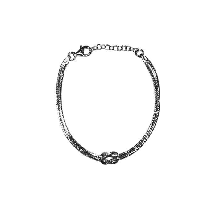 Bracciale Unisex Re Mida Nodo Maglia Lucida Argento Bianco 925 BR-Med-25