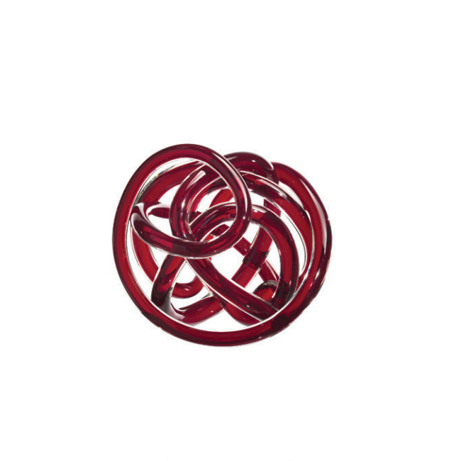 Scultura Cristallo Onlylux Nodo Dell'Amore Rosso 18 cm OL03124