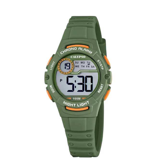 Orologio Bambino Calypso Quarzo Digitale Cronografo Cinturino Gomma Verde K5852/4