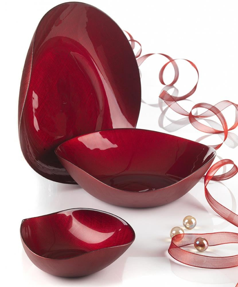 Centrotavola cristallo Onlylux Nicchio centro tavola rosso cm40 OL02310