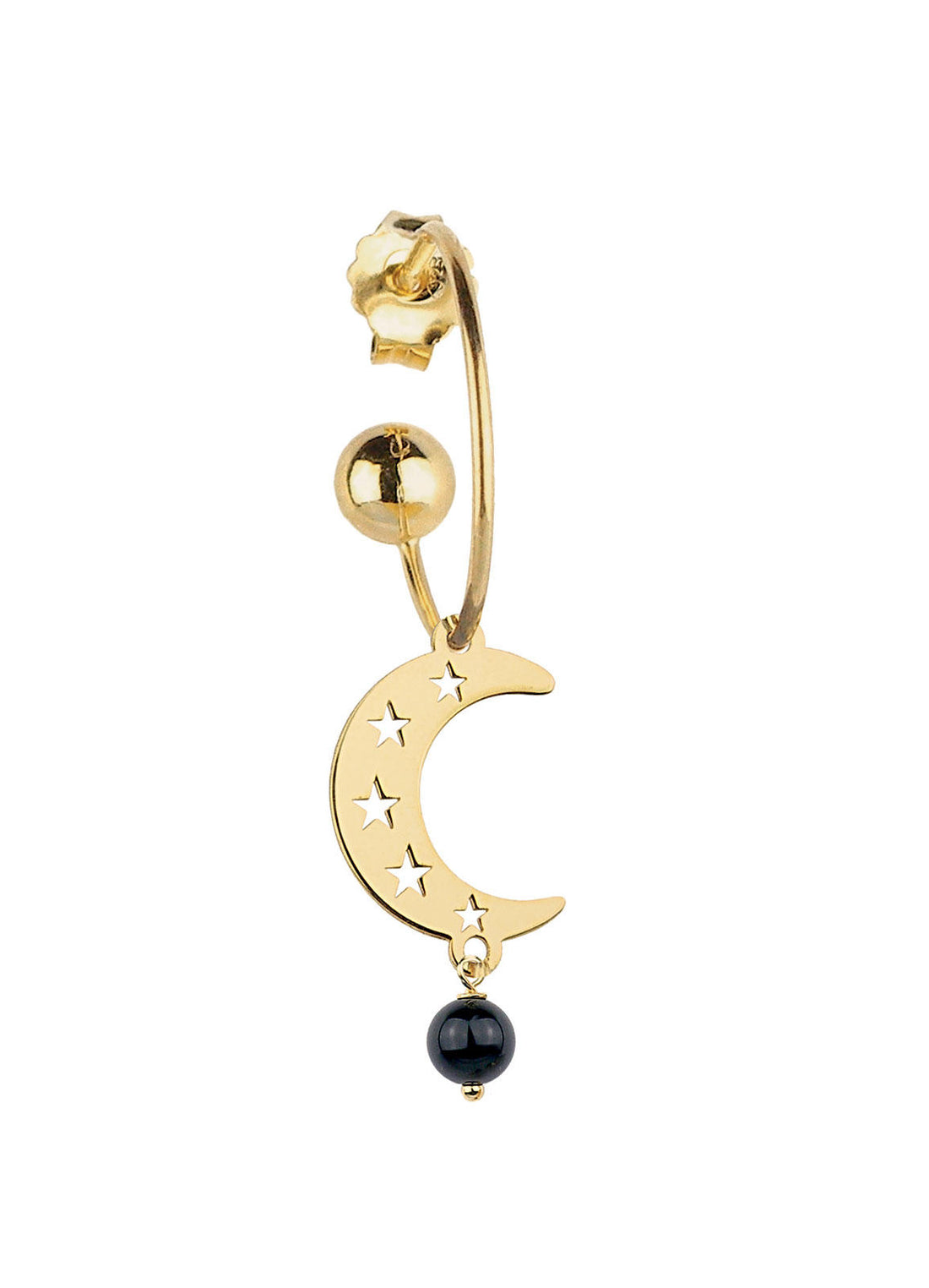 Orecchino Singolo Donna Lebole Argento 925 Dorato Campanella Luna Gotic OR.87