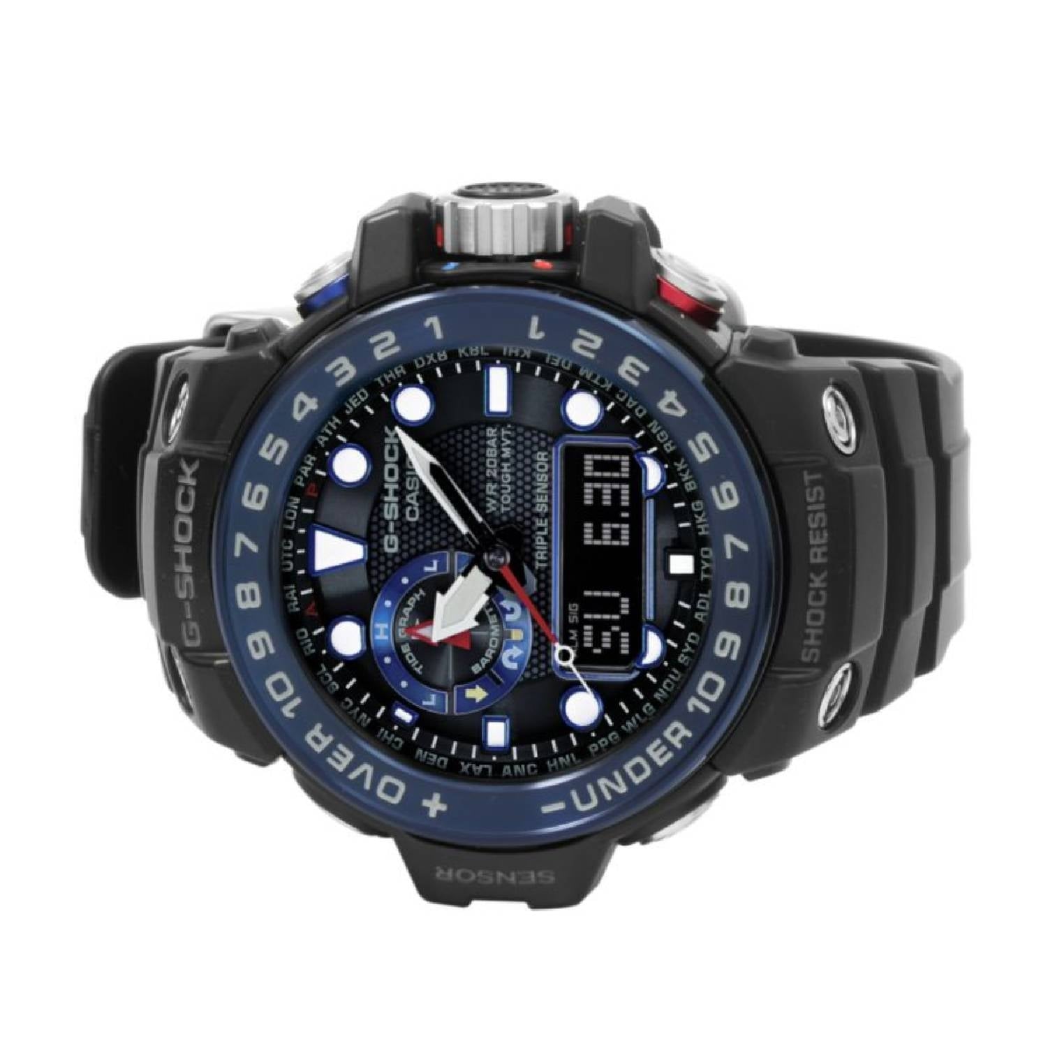 Orologio Uomo Gomma Casio GWN-1000B-1BER Analogico Digitale Blu Nero Barometro