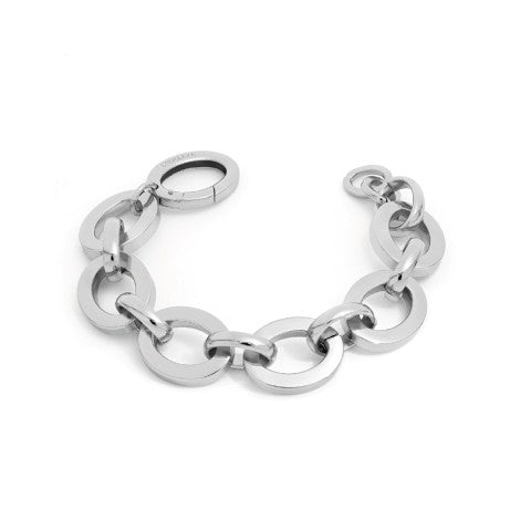 Bracciale Donna Unoaerre 1AR Bronzo Lucido Argentato Maglia Anellini 512194