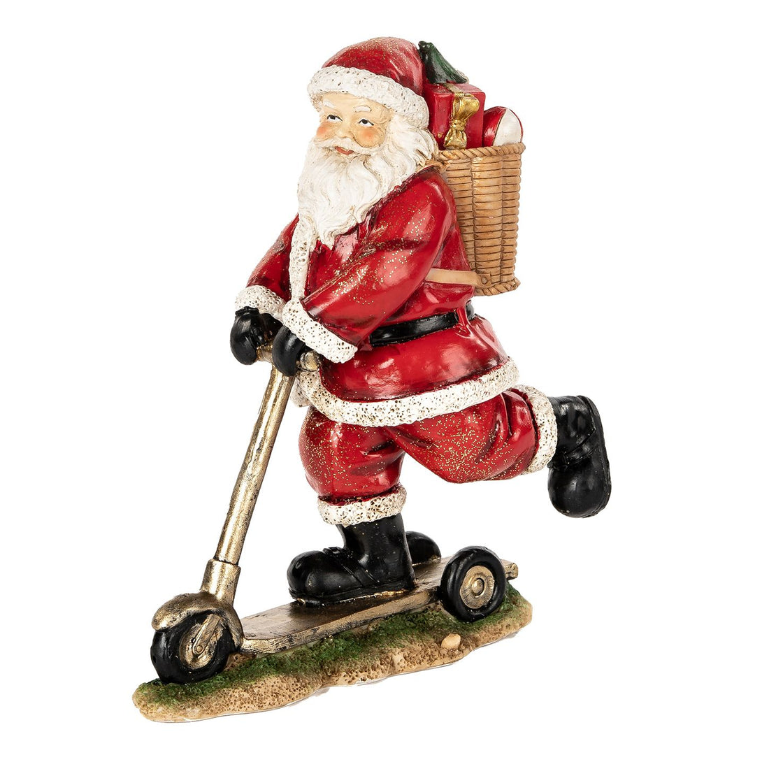 Babbo Natale Monopattino Goodwill Artigianale Pupazzo Altezza 15 cm MC 37014