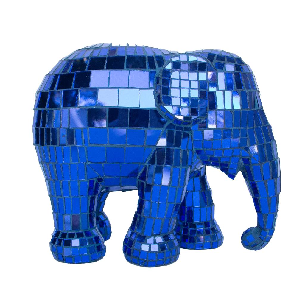 Scultura Elefante Onlylux Disco Lavorazione Stroboscopica Blu 15cm 8858831264281