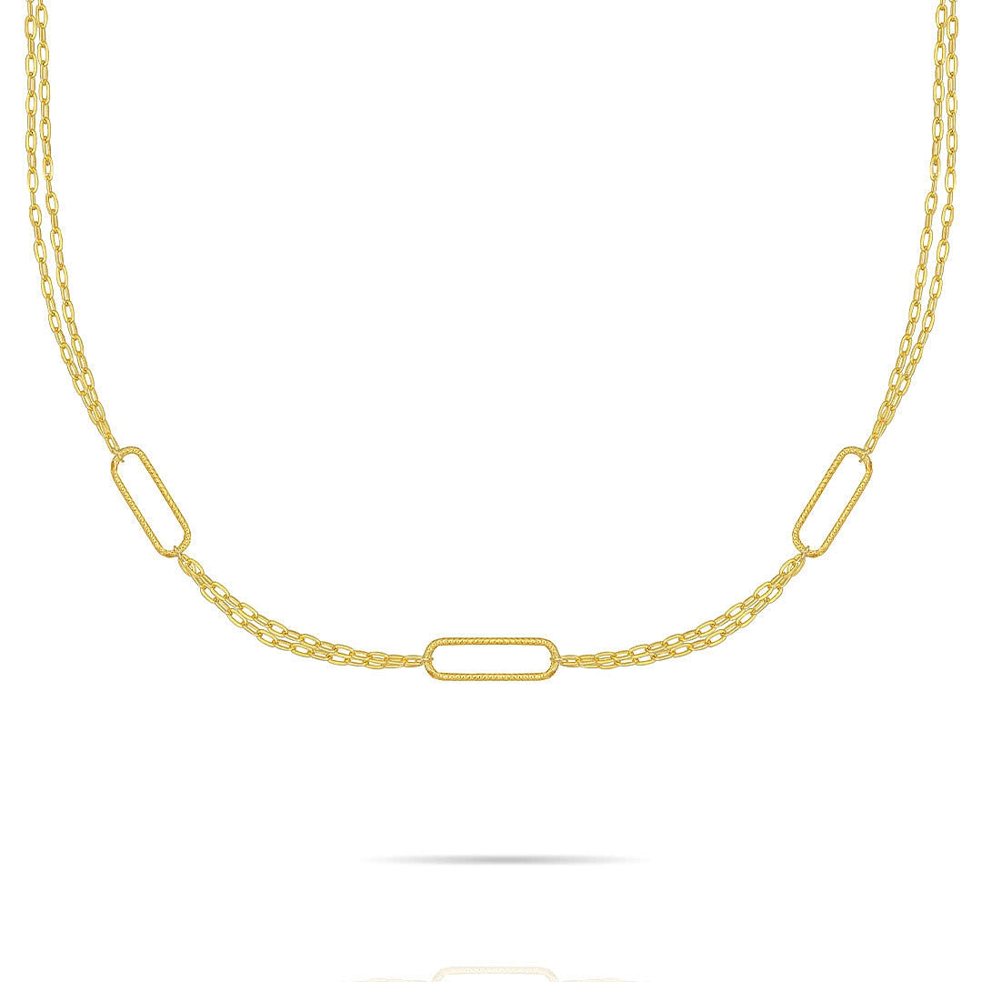 Collana Donna Ops Objects Grace Argento 925 Dorato Catena Ovale OPS-LUX209CL