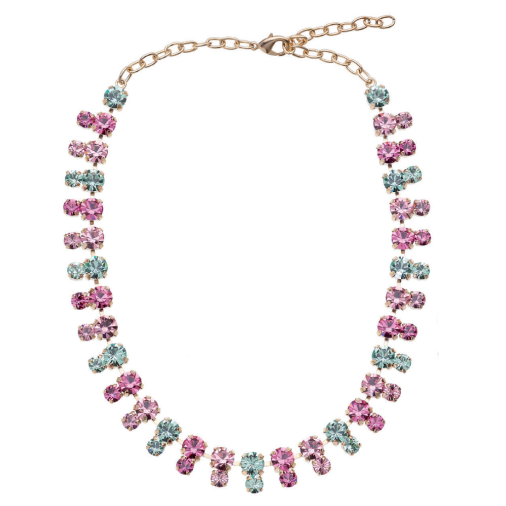 Collana Donna Ottaviani Bronzo Dorato Zirconi Colorati Rainbow Tondi 500953C