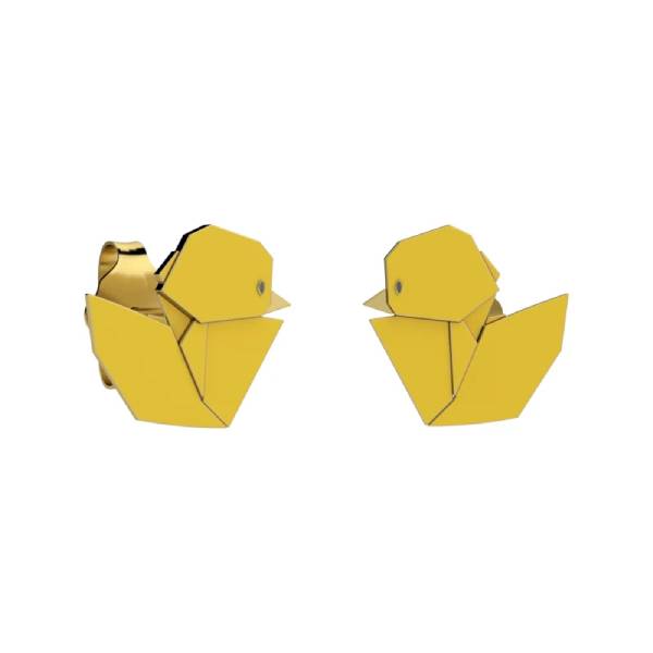 Orecchini Bambina Nanàn Argento Dorato 925 Origami Paperella NAN0750