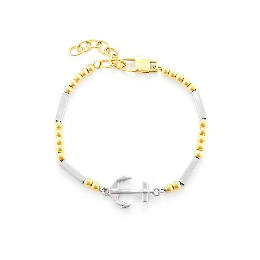 Bracciale Uomo 4US Cesare Paciotti Acciaio Biglie Dorata Ancora Lucida 4UBR6414