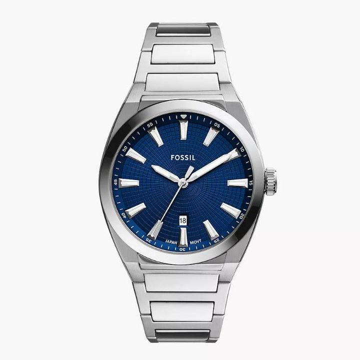 Orologio Uomo Fossil Everett Acciaio Quarzo Tre Sfere Solo Tempo Data FS5822