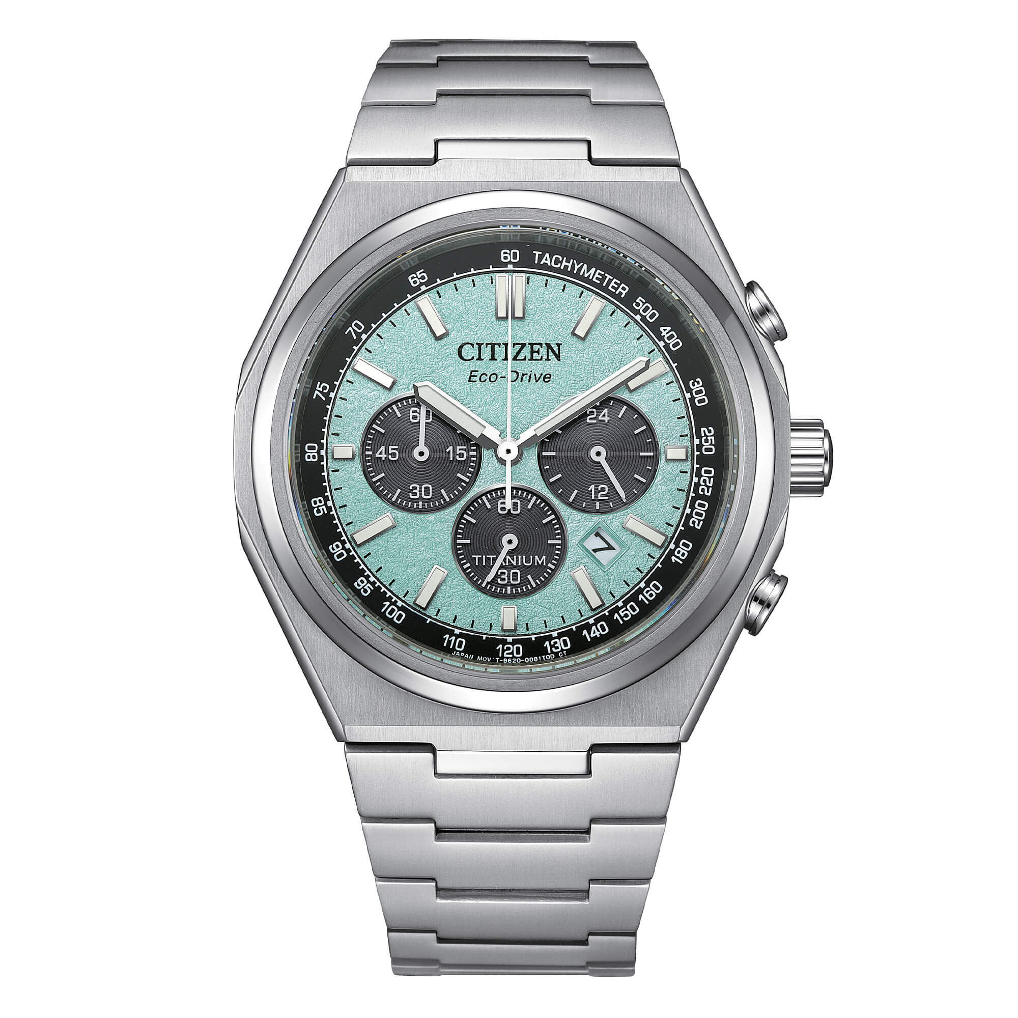 Orologio Uomo Citizen Eco-Drive Super Titanio Crono Turchese CA4610-85M