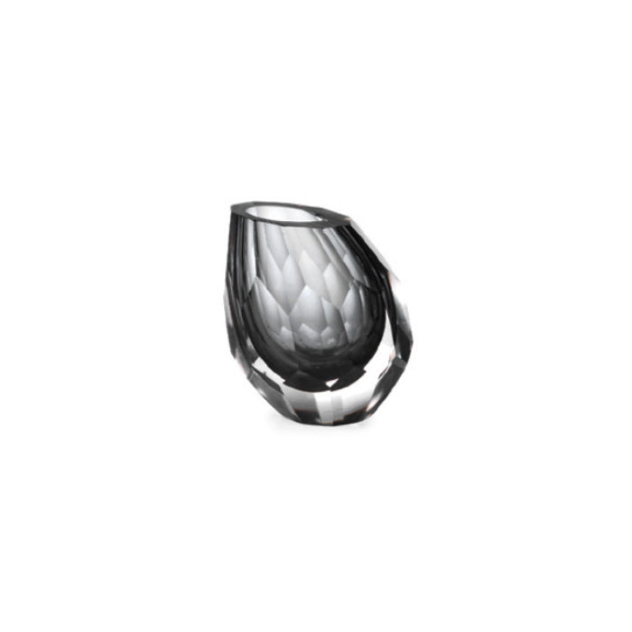 Vaso Cristallo Di Corte Grigio Fumo Diamante Altezza 12 cm MA00003