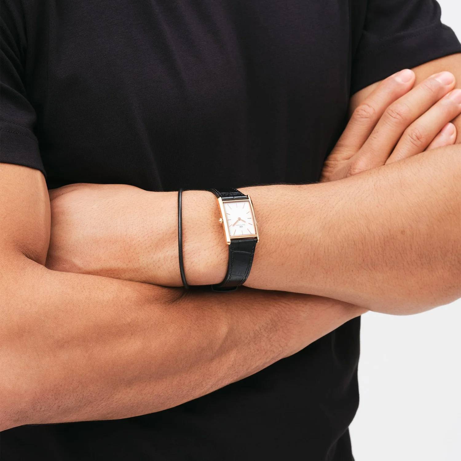 Orologio Unisex Daniel Wellington Acciaio Rosè Bound Pelle Nero 35x24 mm DW00100698