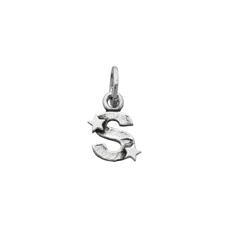 Charm Donna Giovanni Raspini Argento 925 Iniziale S Con Due Stelle Fatto A Mano 06663