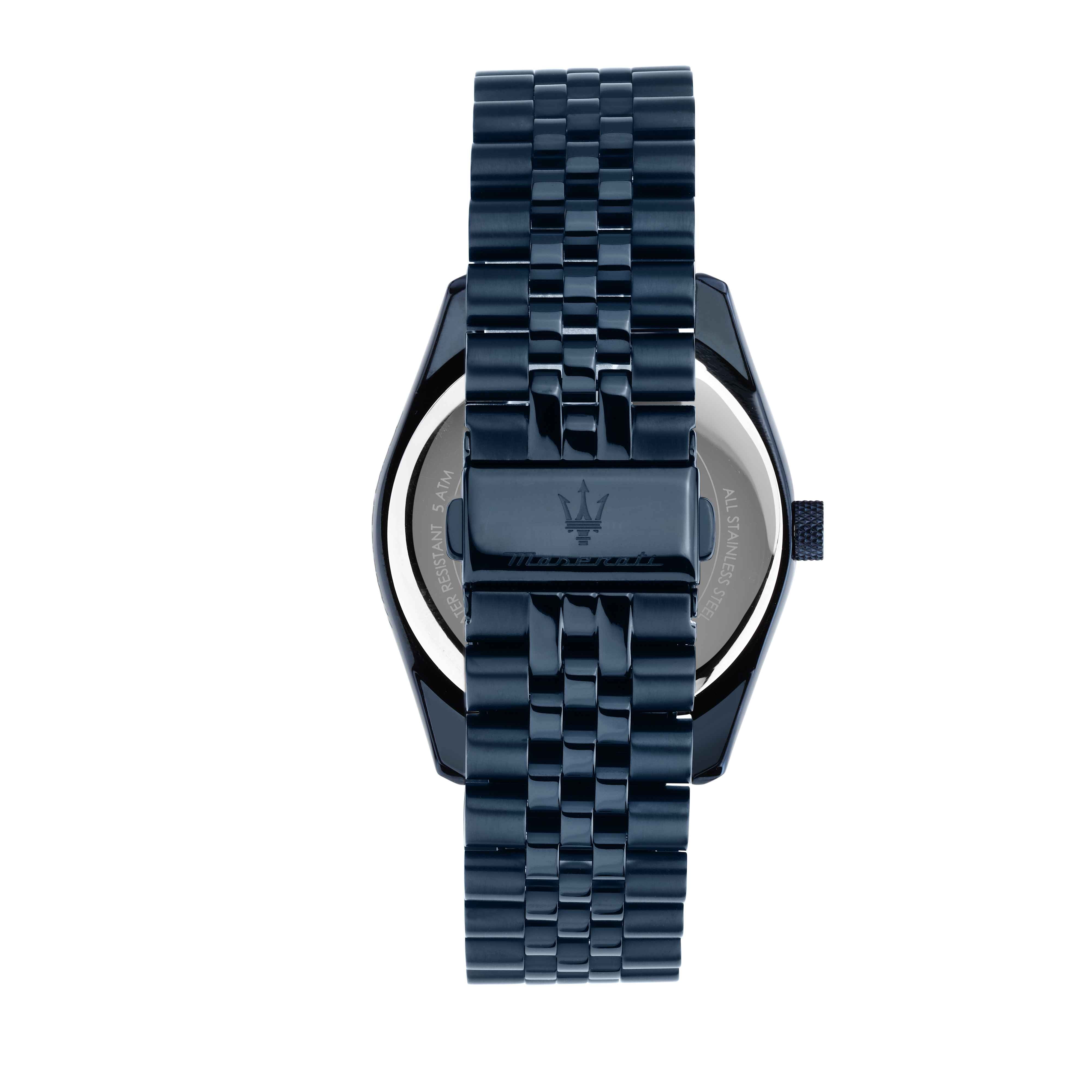 Orologio Uomo Maserati Acciaio PVD Blu Quarzo Solo Tempo Rosè Data R8853151016